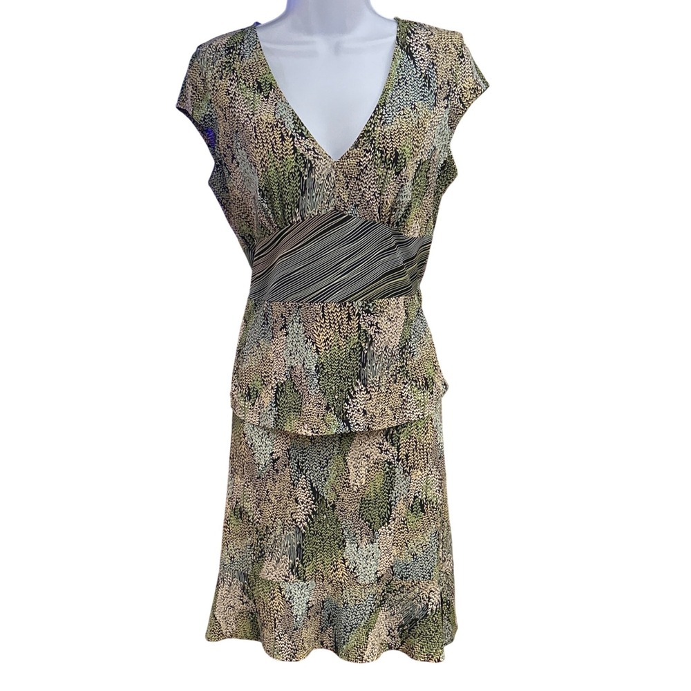 BCBG Max Azria 2000s Earth Tone Woodland Fairycore Babydoll Skirt Set Medium